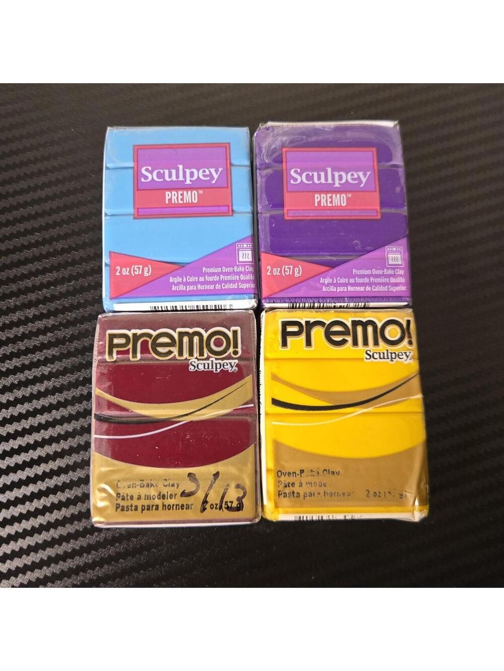 Sculpey premo polymer clay bundle blue purple Burgandy yellow